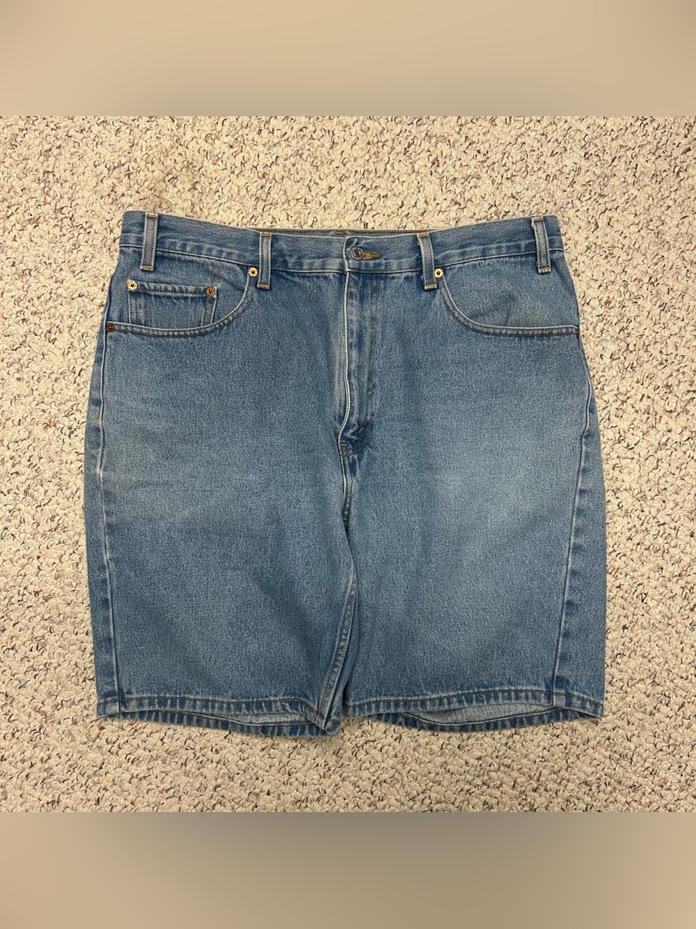 Vintage Y2K Levis 505 Denim Jean Shorts Jorts Adult Sz 38x9 Casual Relaxed Fit